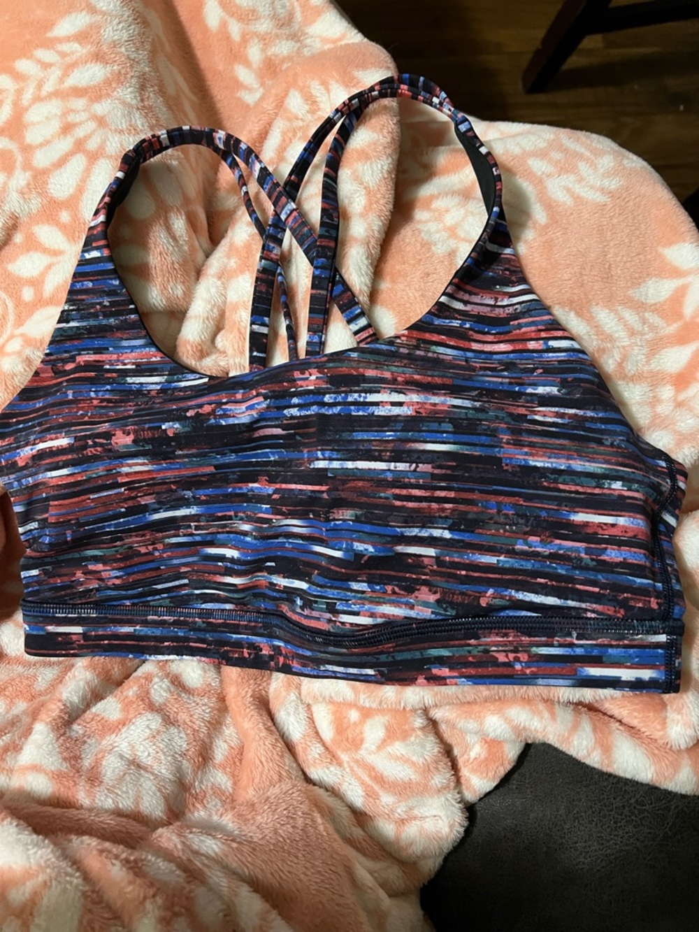 lululemon athletica Strappy Sports Bra in Navy and Pink - Picture 3 of 7
